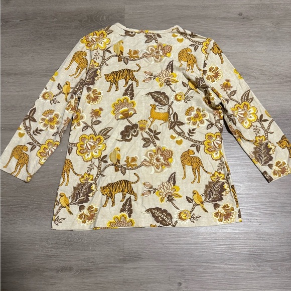 J.McLaughlin animal print signature top cheetah bird - Picture 4 of 4